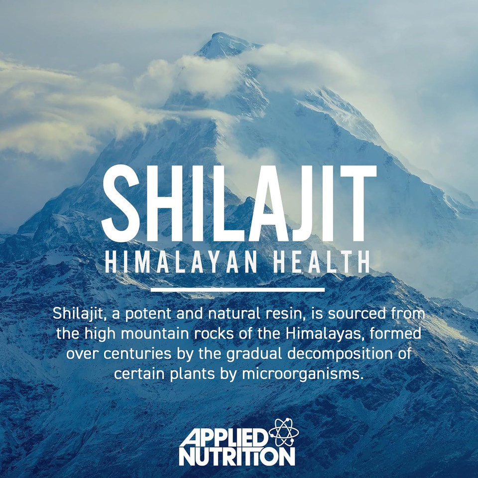 Applied Nutrition Shilajit Capsules 30,000mg  60% Fulvic Acid (750mg 20:1 Extract) Pure Himalayan Supplement 85+ Minerals for Energy + Immunity - High Strength Antioxidant - 90 Capsules (30 Servings)