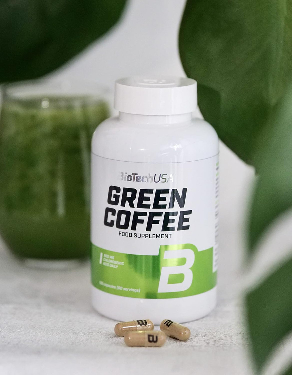 BioTechUSA Green Coffee Dietary Supplement Capsules with Green Coffee Extract and Chrome, 120 Capsules