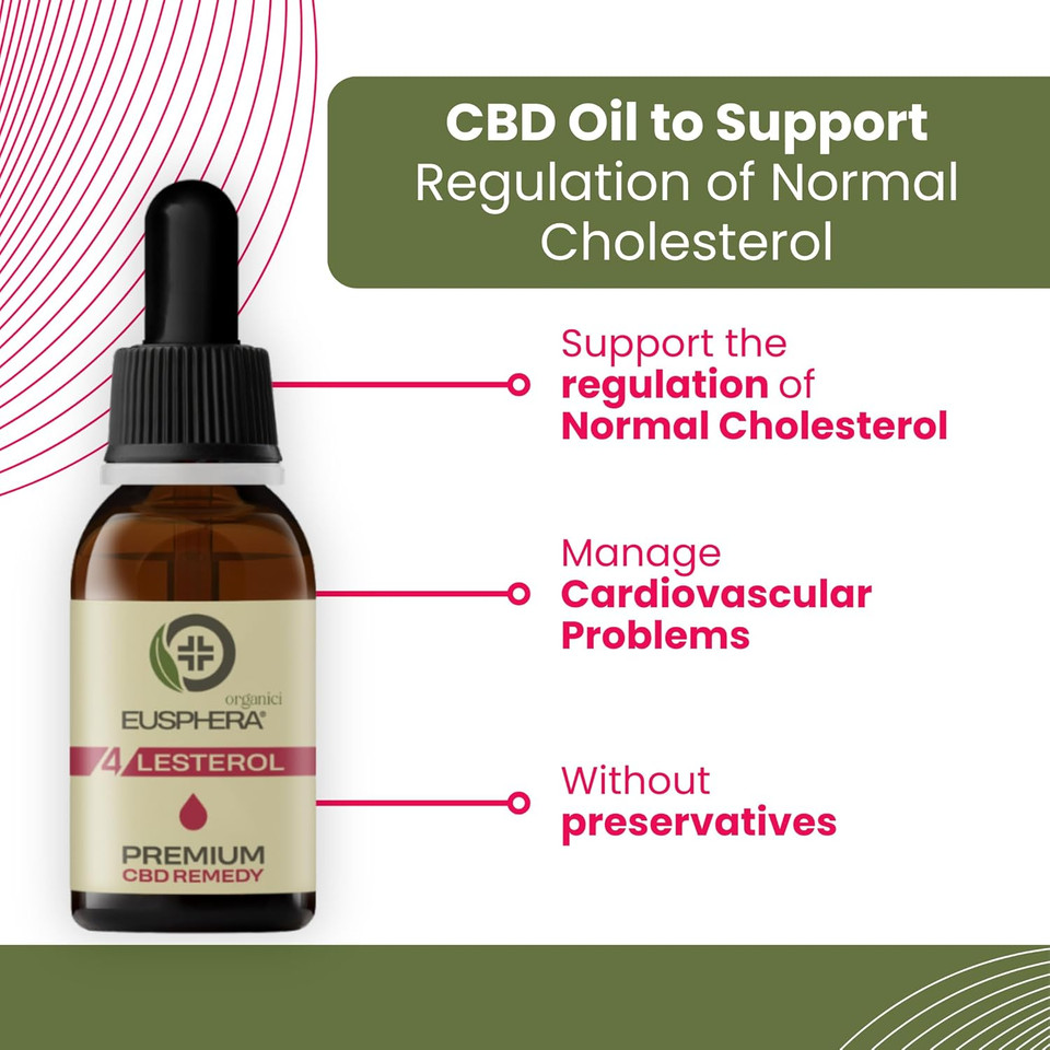 EUSPHERA - 4LESTEROL - Food Supplement Based on CBD and Green Tea limonene beta-caryophyllene - Excellent Support for The Well-Being - Natural Ingredients - 30 ml