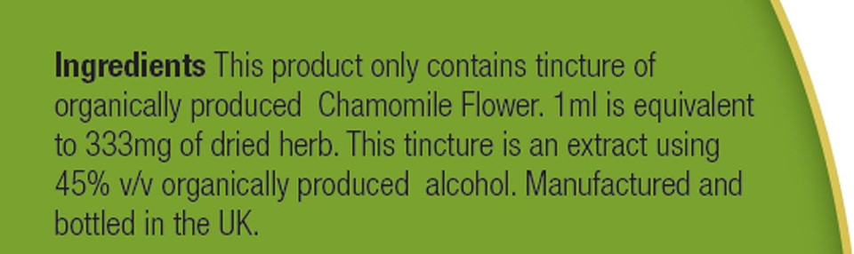 Organic Herbal Remedies 100 ml Chamomile Tincture