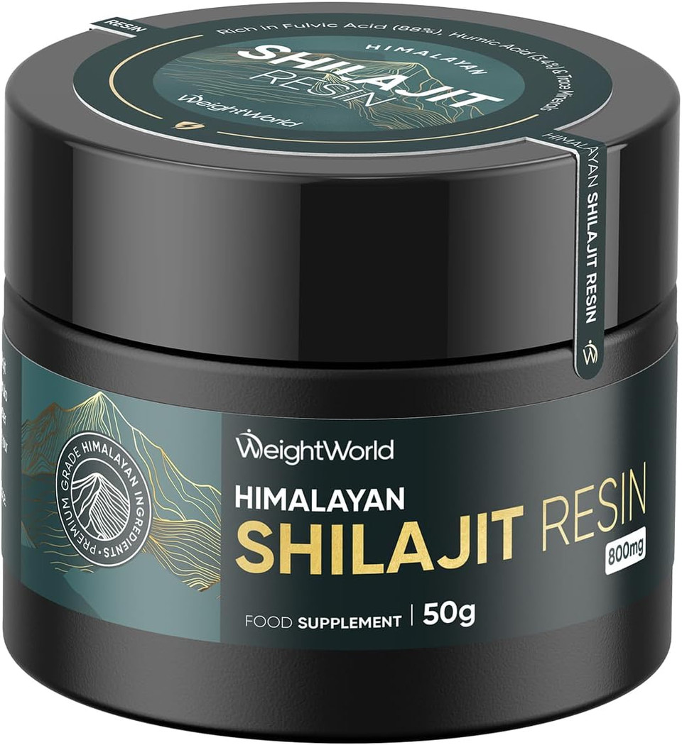 Purified Shilajit Resin Himalayan (50g) | 800mg | Rich in Fulvic Acid (88%) | 3.4% Humic Acid | Turmeric & Ashwagandha Root Extract | 62 Servings