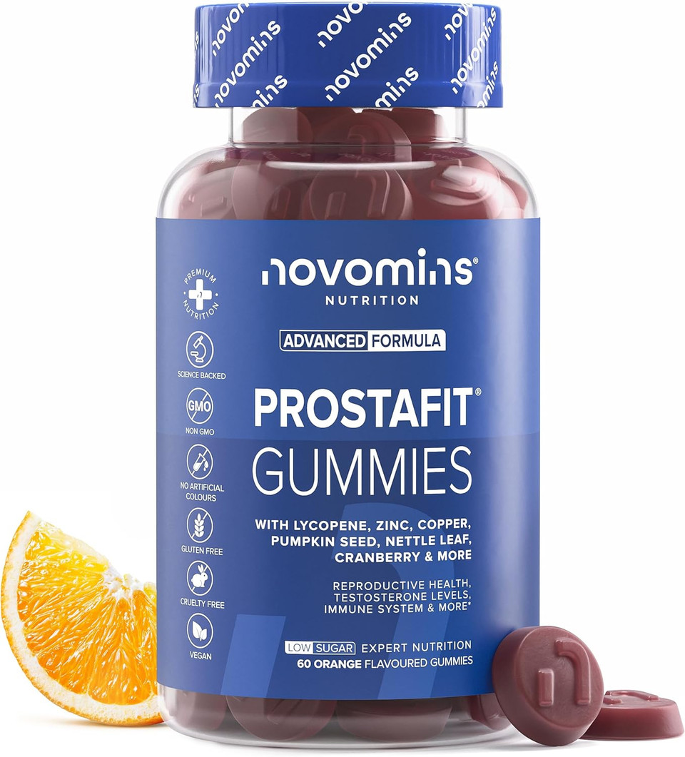 Novomins Prostafit - Prostate Gummies - High Strength Nettle Leaf Supplement for Men - Prostate Support & Urinary Health - with Pumpkin Seed & Zinc - Vegan Men's Health Supplement - 60 Gummies