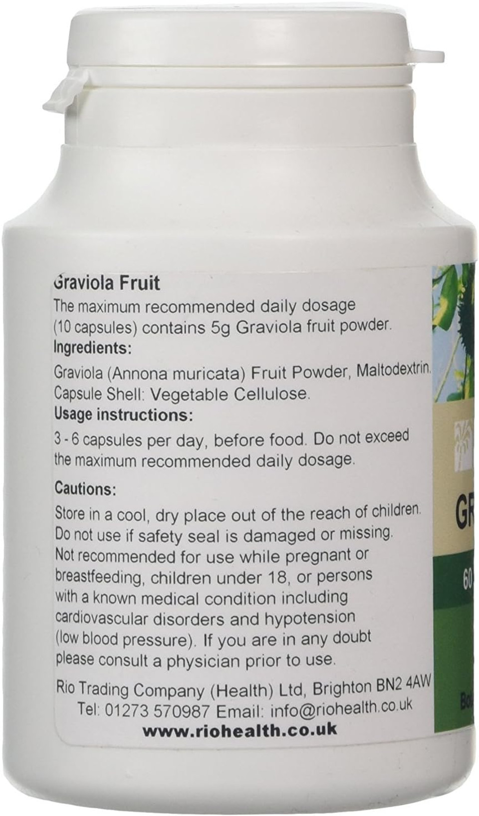Rio Amazon 500 mg Graviola Fruit Extract Vegicaps, 80 g