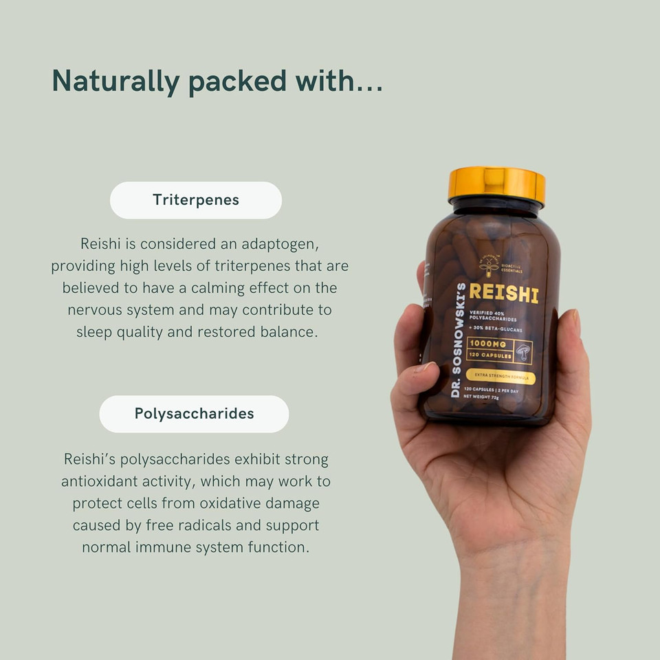 Dr Sosnowski's BioActive Lion's Mane Mushroom Capsules | Potent 1000mg High Strength Lion's Mane Extract (120 Capsules)