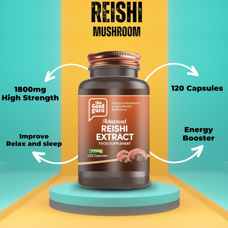 100% Organic Chaga Mushroom Extract -1800mg - 120 Vegan Capsules | Improve Immunity- Energy, Mental Focus and Stress Relief | by Good Guru, Chaga Mushroom Extract