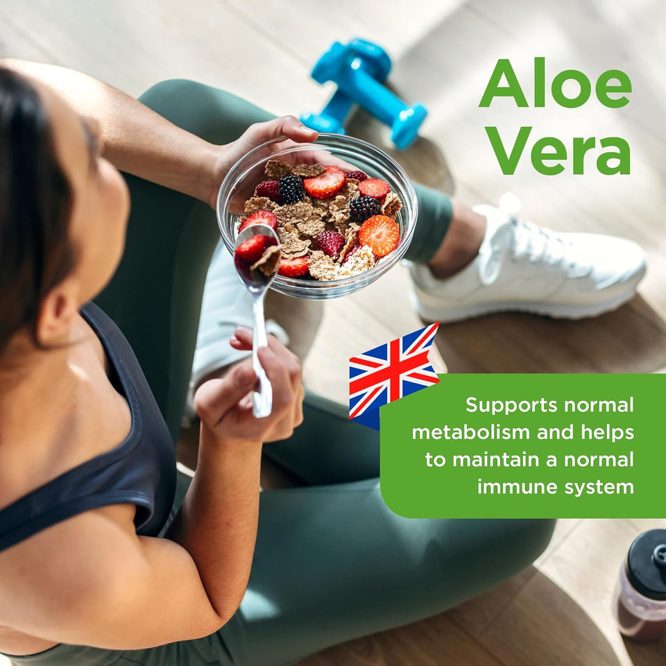 Healthspan Aloe Vera 10,000mg (180 Tablets) | Supports Normal Metabolism | 10,000mg Pure Aloe Vera Gel | Helps to Maintain a Normal Immune System | Added B Vitamins | Vegan