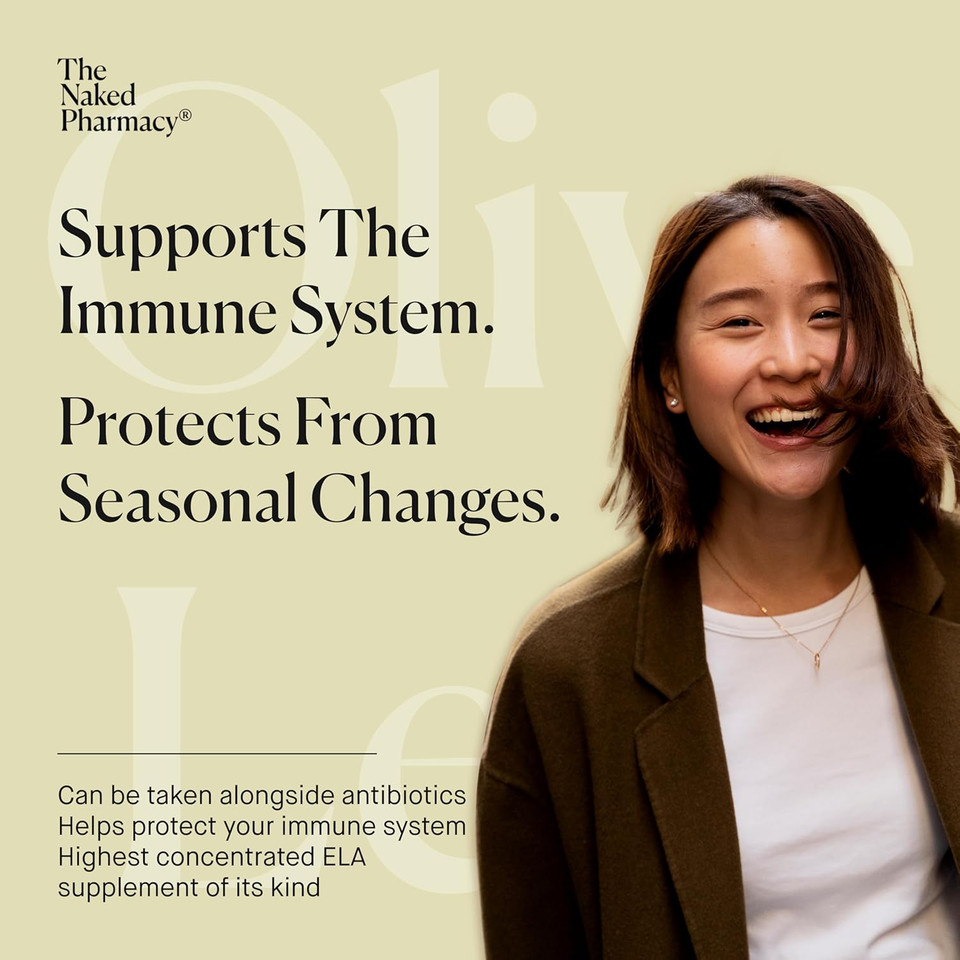 The Naked Pharmacy | Olive Leaf Supplements | for Immune System | Heart Health | with Elenolic Acid & Prebiotic | No Additives | Vegan | 60 Capsules