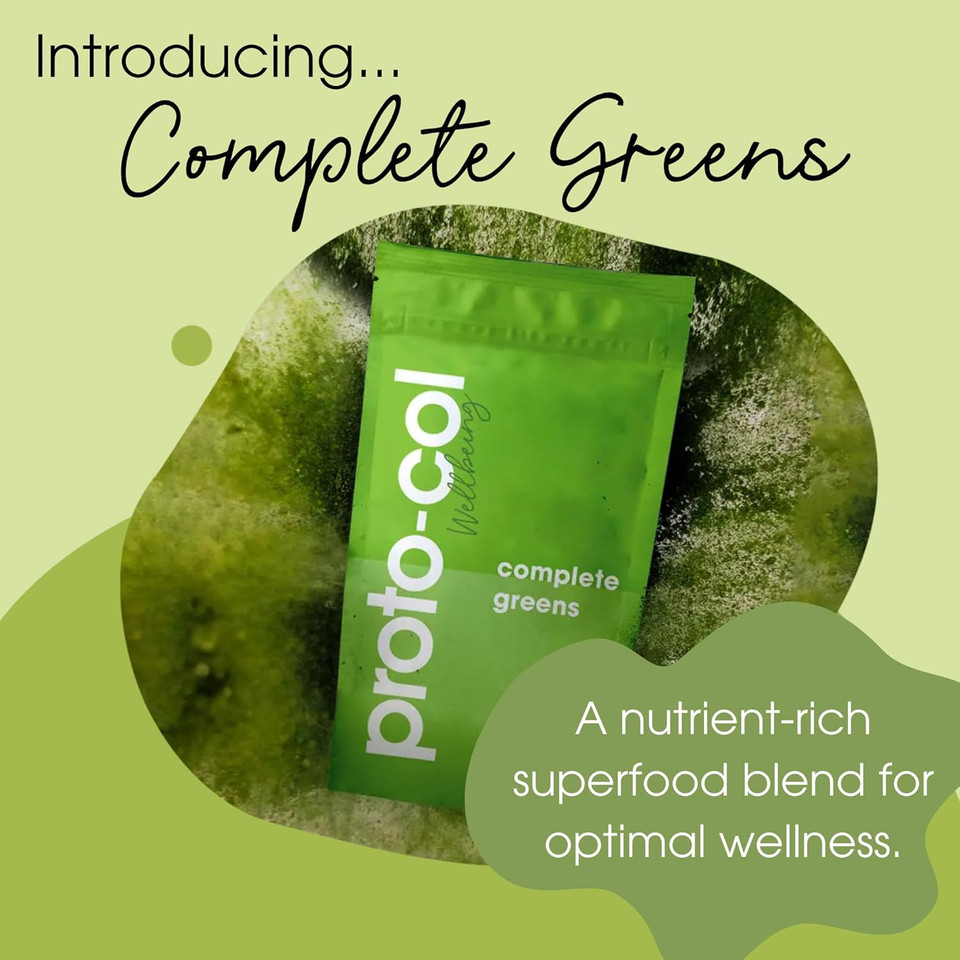 Proto-col | Complete Greens Capsules - 15 Superfoods for Health & Vitality. Includes Ashwagandha & Spirulina | Vegan & Gluten-Free | Advanced Formula | UK Made | 150 Capsules|