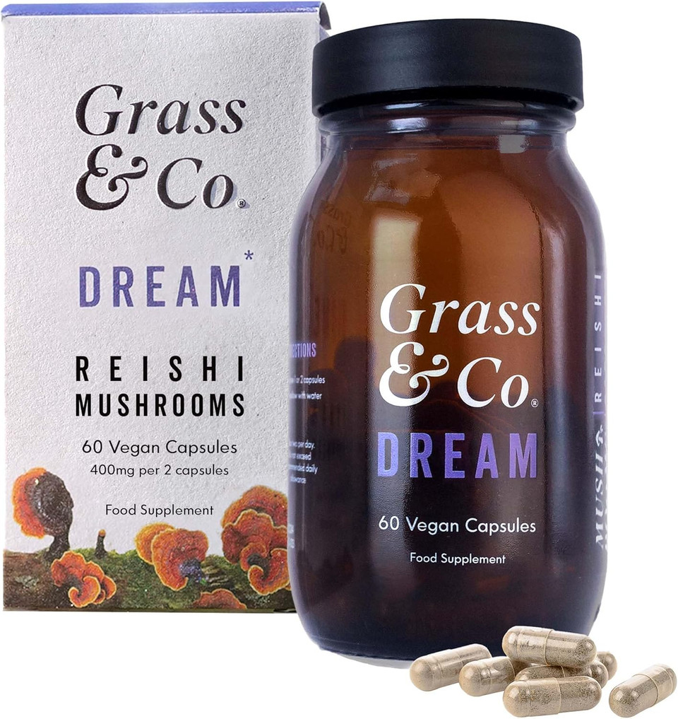 Grass & Co | Focus Lion's Mane Mushroom Capsules | Supports Cognitive Health | 60 Capsules | 30 Servings | Lion's Mane Extract, Ginseng, Omega-3, Vitamins B12 & D