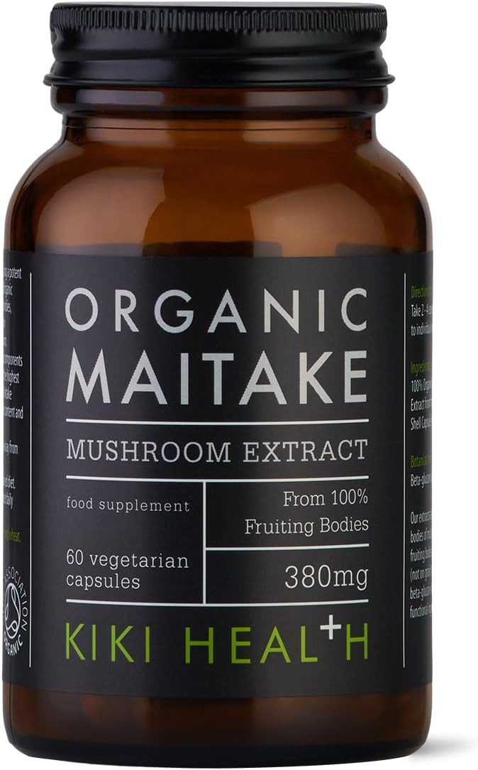 KIKI Health Organic Maitake Extract Mushroom Powder | Antioxidants Rich Superfood for Immune System Support | Real Fruiting Bodies Extract Supplement | Vegan, Gluten-Free, Non-GMO - 50g