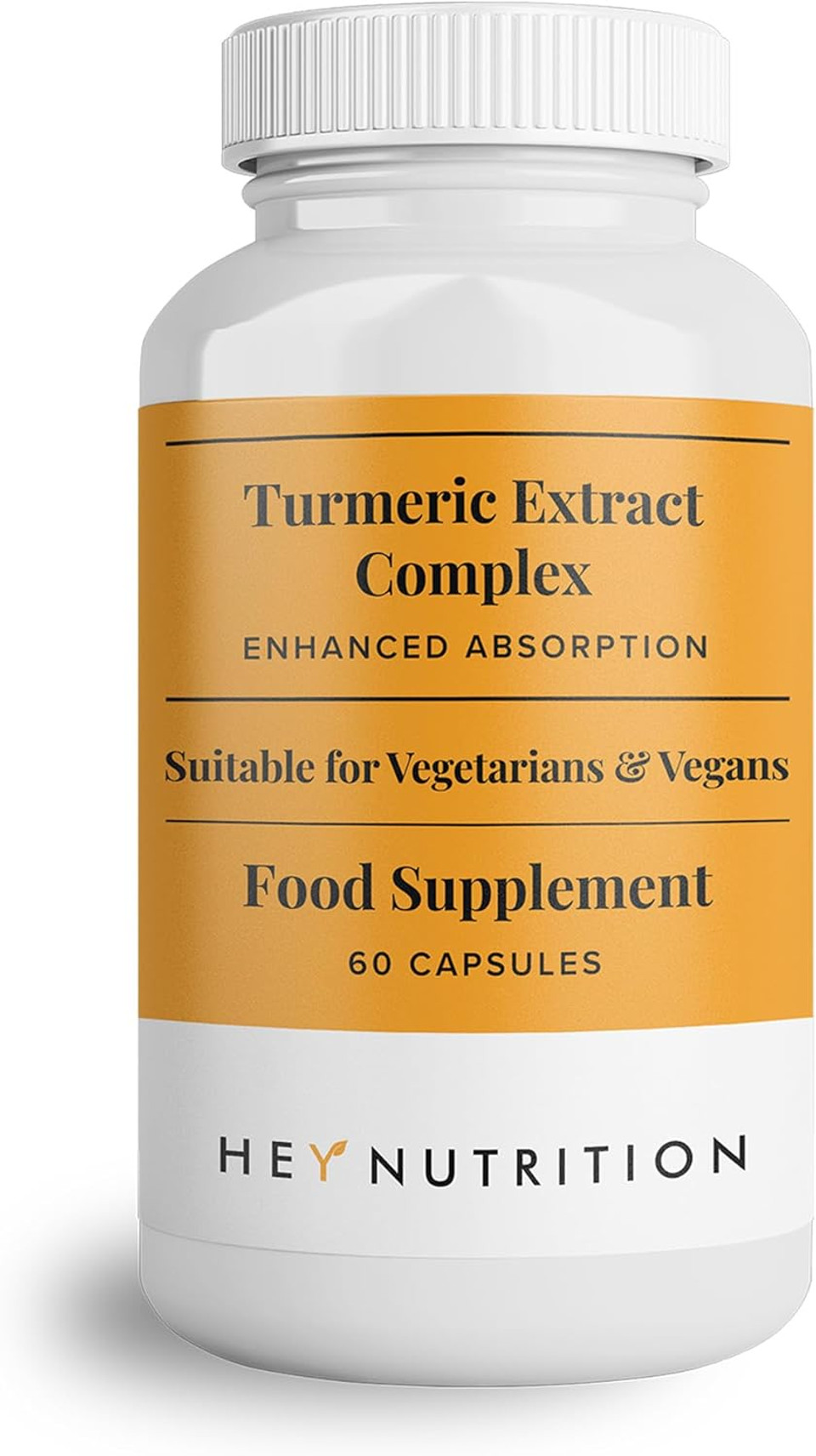 Hey Nutrition Turmeric Extract Complex - Vitamin D3 & C, Black Pepper Extract - Support Muscle & Joint Relief - Maximum Potency & Enhanced Absorption - UK Manufactured - 60 Vegan Capsules