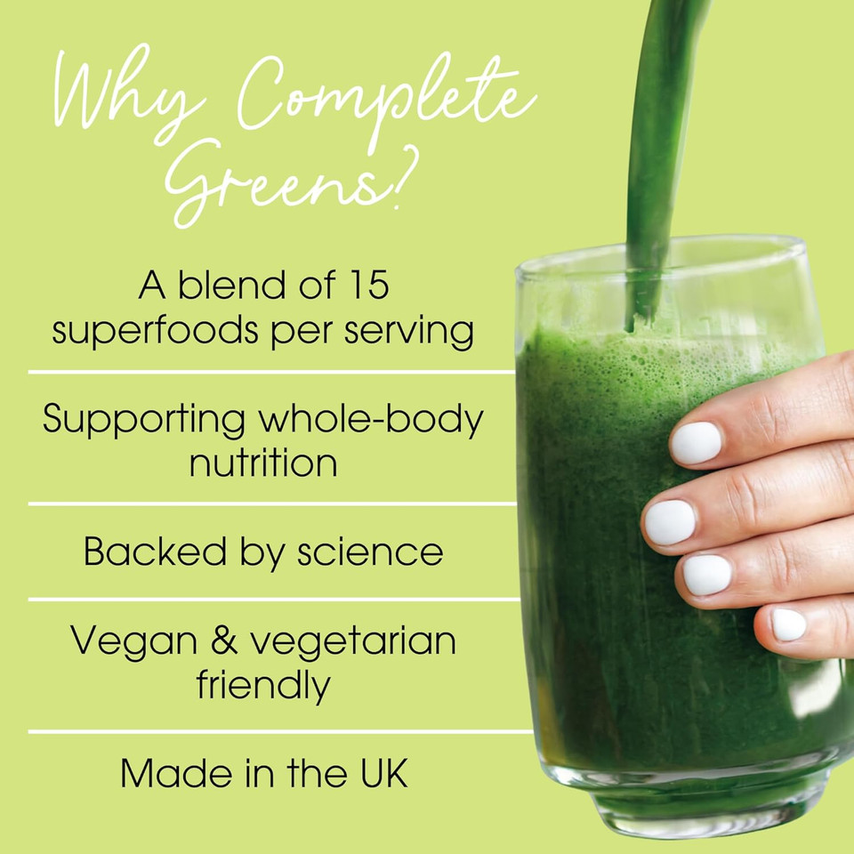 Proto-col | Complete Greens Powder - 15 Superfoods and Adaptogens Including Ashwagandha & Spirulina | Vegan & Gluten-Free | Advanced Formula | UK Made | 180g