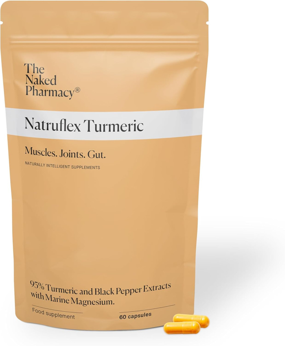 The Naked Pharmacy | Natruflex | Joint & Muscle | Aids Sports Performance | Natural Turmeric and Black Pepper Capsules | High Strength | No Additives | Vegan | 60 Capsules
