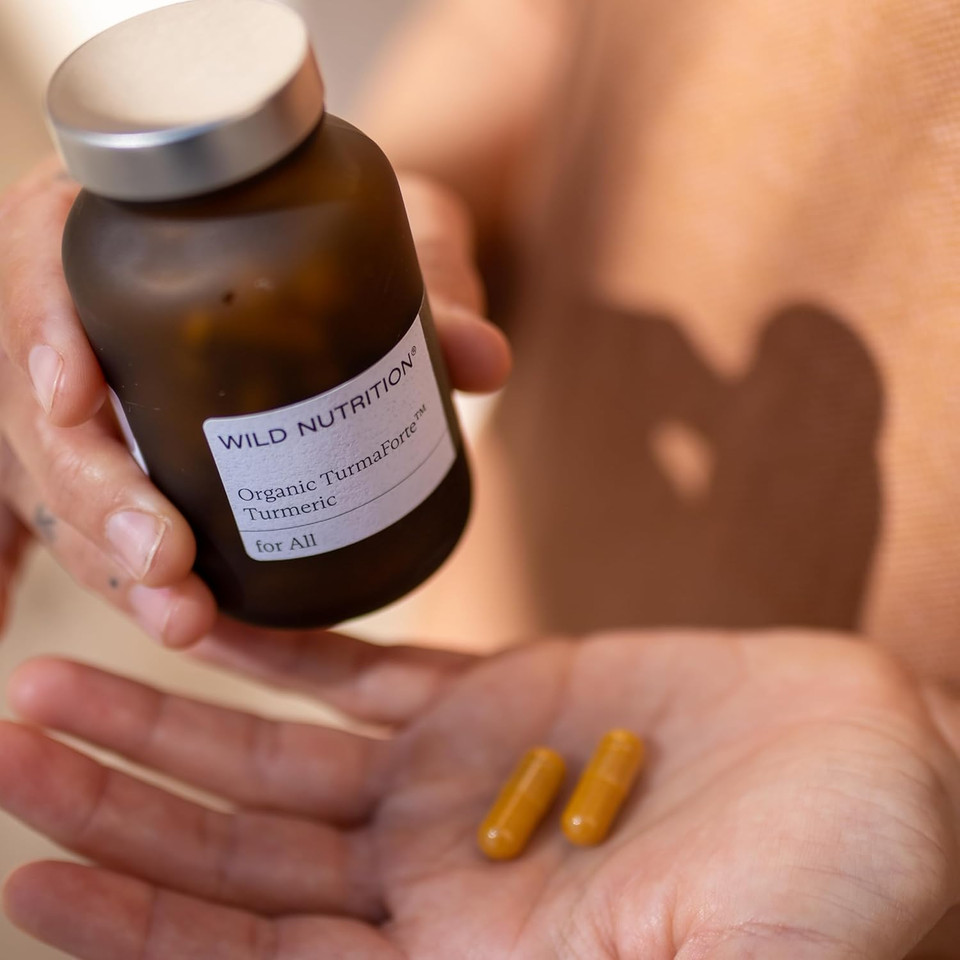 WILD NUTRITION Food-Grown® Turmaforte Turmeric | Organic Turmeric Capsules for Muscle & Joint, Antioxidant, & Immune Support | High Absorption Turmeric Supplement | Turmeric Tablets | 60 Capsules