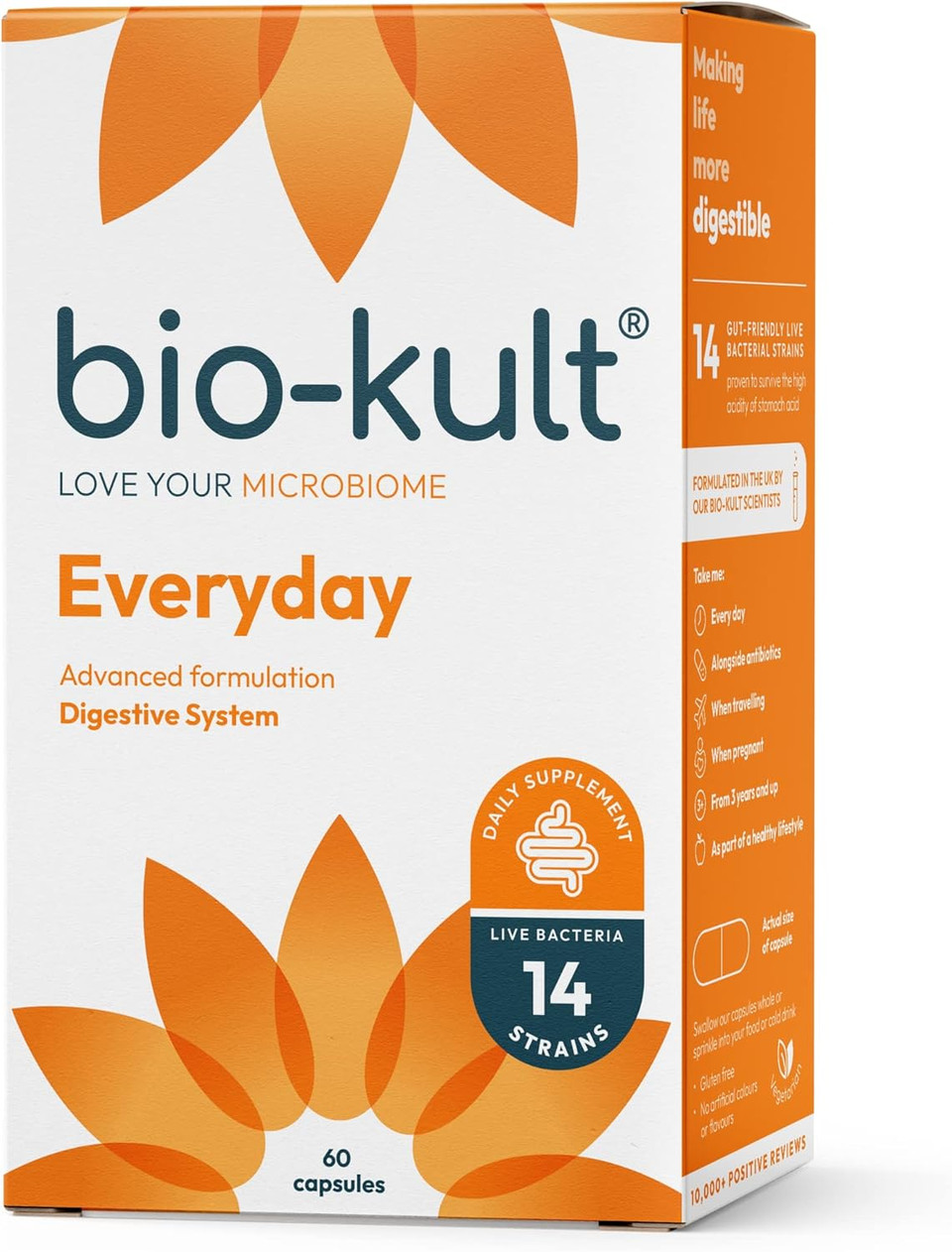 Bio-Kult Everyday | 14 Strains | Daily Gut Support for Ages 3+ | Multi-Strain Probiotic | 30 Capsules