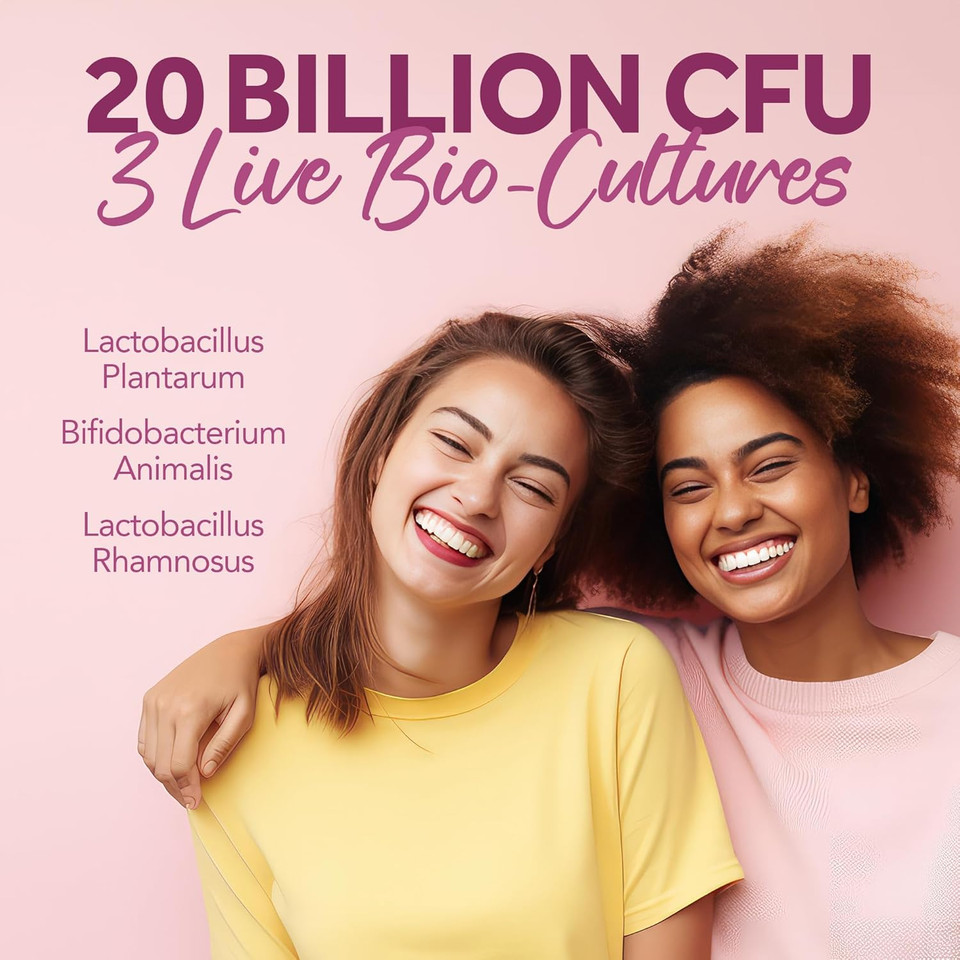 Zipvit MaxiFlora Womens Probiotics 20 Billion CFU, Intimate Probiotics with 3 Bio Cultures, 60 Vegan Capsules, 2 Months Supply, Shelf Stable and Travel Friendly