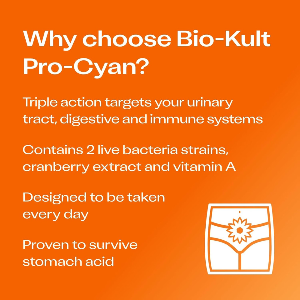 Bio-Kult Pro-Cyan | 2 Strains + Cranberry Extract & Vitamin A | Urinary Tract & Immune Support | 45 Capsules