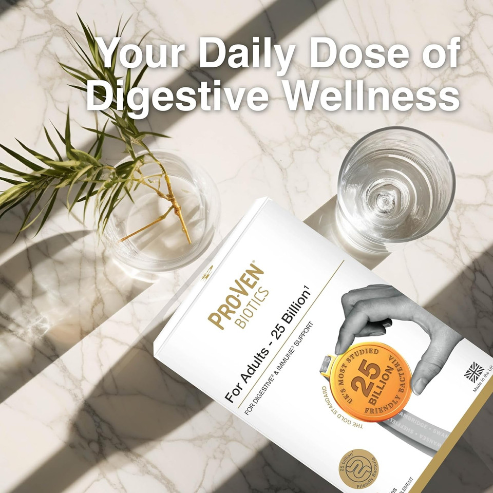 Pro-Ven Probiotics for Adults | Digestive Health & Immune System Support | 25 Billion CFU & Multivitamin Supplement | High-Strength Gut Support | 30 Capsules