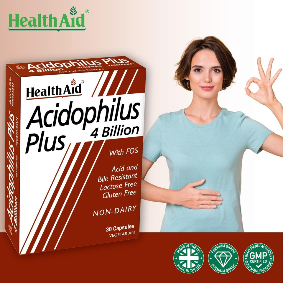 HealthAid Acidophilus Plus 4 Billion - 60 Vegicaps