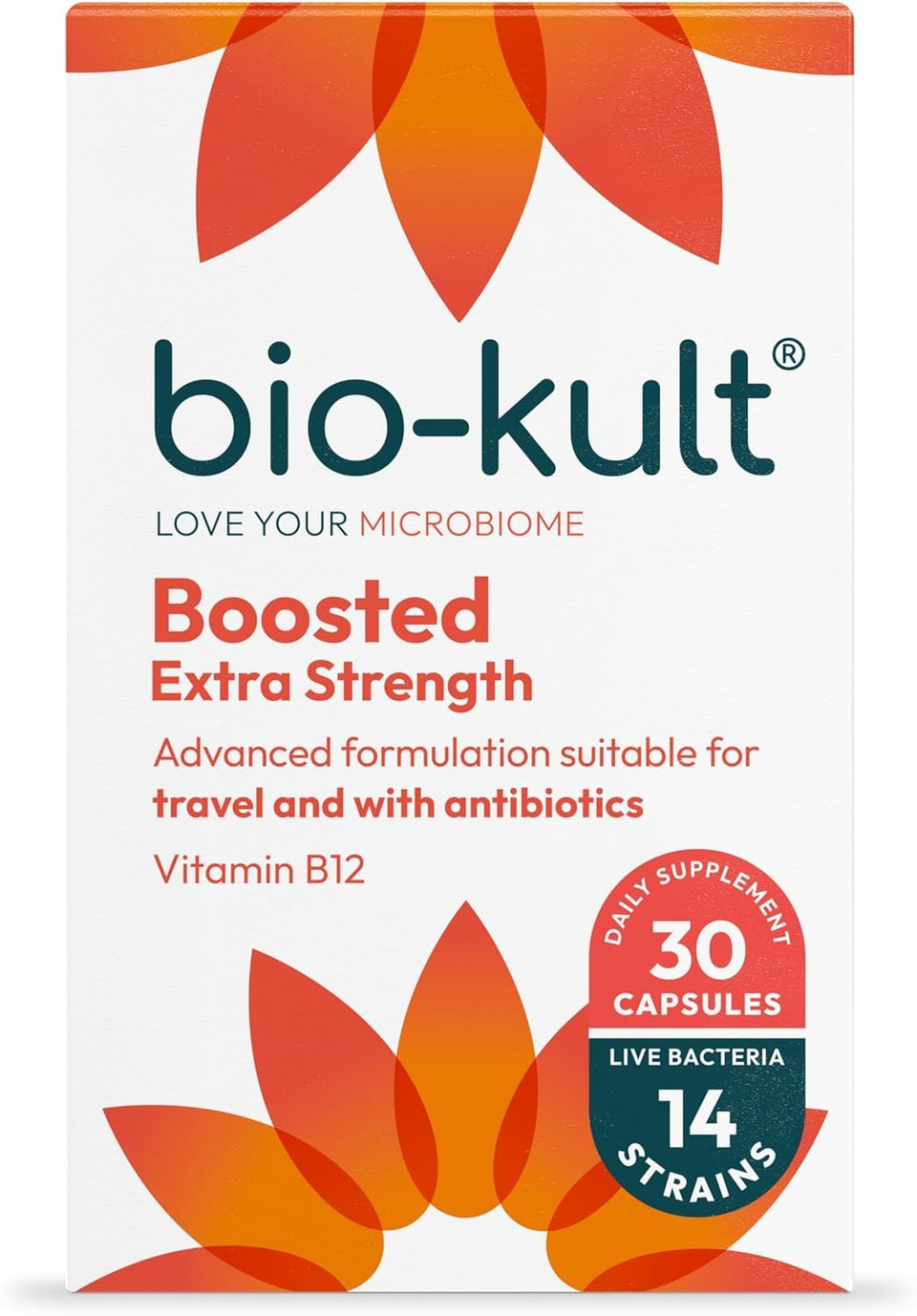 Bio-Kult Boosted Gut Health Supplment | 14 Strains + Vitamin B12 | 4X Strength | Immune & Digestive Support | 30 Capsules