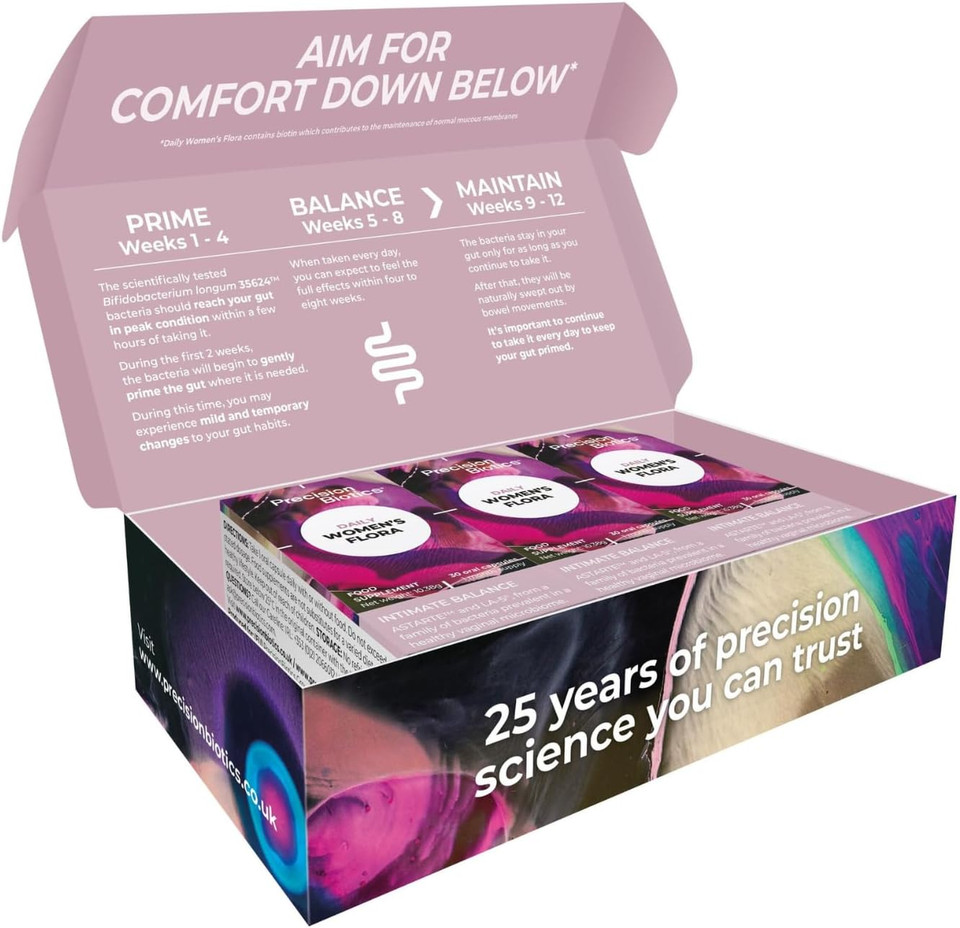 PrecisionBiotics Daily Women's Flora - Probiotics for Women - with Unique Astarte and LA-5 Bacterial Culture Strains - 30 Oral Capsules