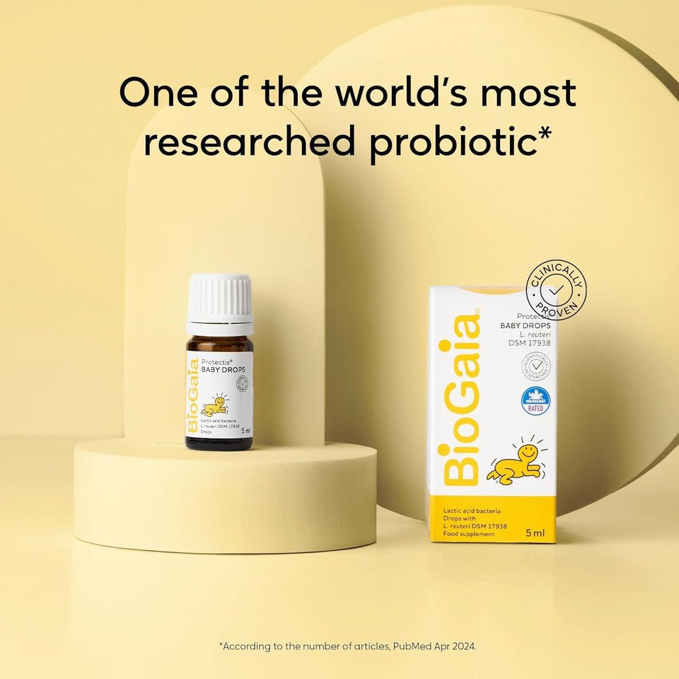 BioGaia Protectis Baby Drops | ?Probiotic Supplement for Newborns, Babies & Infants | ?Digestive Relief for Tummy Gas & Discomfort | Significantly Reduces Crying | ?Dairy-Free | 10 ml