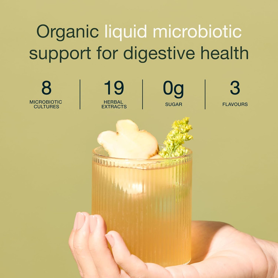 Nuzest - Inner Biome Blend  Liquid Probiotic  Digestive Health & Microbiome Support  8 Microbiotic Cultures, 19 Fermented Herbs - Vegan Microbiotics for Gut Health  Organic - (500mL, Berry)