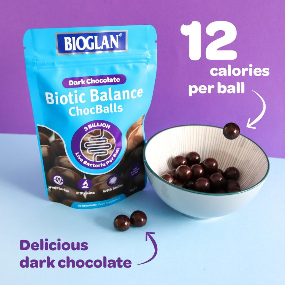 Bioglan Biotic Balance Dark Choc Balls | 3 Billion | CFU | Live Cultures | Inulin | 30 Balls (Pack of 2) Bioglan Biotic Balance Dark Choc Balls | 3 Billion | CFU | Live Cultures | Inulin | 30 Balls (Pack of 2)