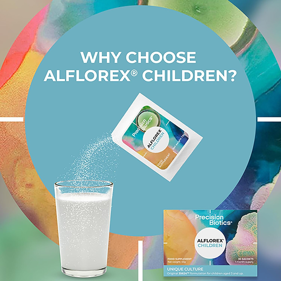 Alflorex Children 12 Week Plan - Gut Health Probiotic Supplements with Unique Bifidobacterium Longum Bacteria Strain 35624 - Probiotics for Children Ages 3+ - Vanilla Flavour - 90 Powder Sachets