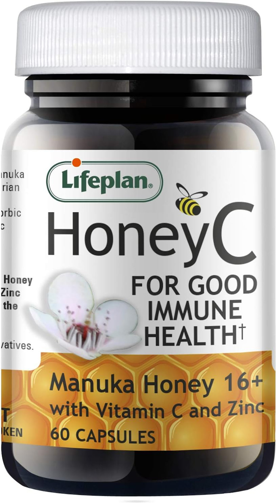 Lifeplan Honey C with Vitamin C & Zinc Capsules x 30. for Normal Immune System Function