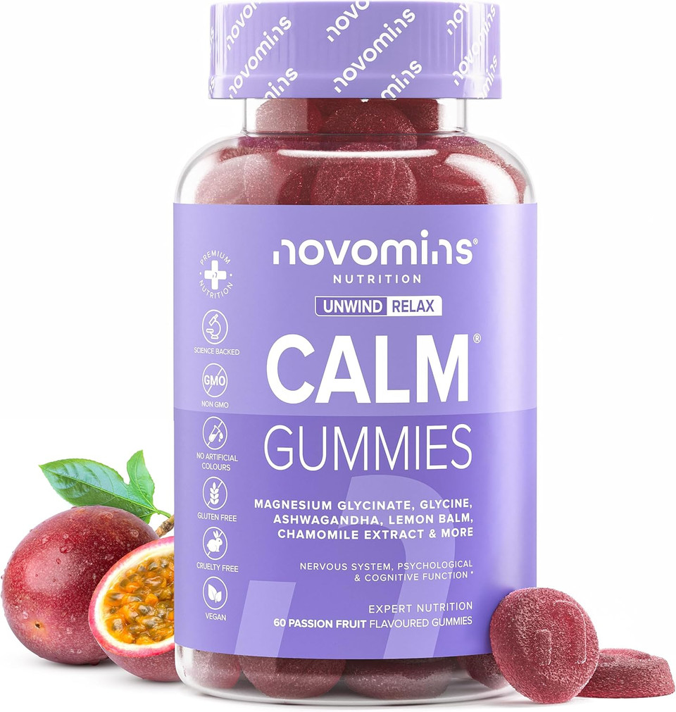 450mg Magnesium Glycinate Gummies - Calm Gummies with Ashwagandha, Glycine, Lemon Balm, Chamomile, Vitamin B12 and Iodine  Rescue and Calms Your Mind  Relax and Balance - Novomins