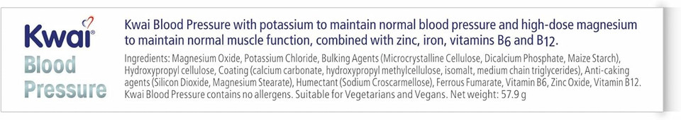 Kwai Blood Pressure | Tablets I Potassium to Support Normal Blood Pressure 30 Tablets