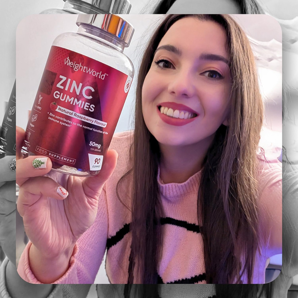 Zinc Citrate Gummies 50mg - 45 Days Supply - 90 Gummies - Zinc Supplement for Men & Women - Easy to Chew - Natural Raspberry Flavour - Vegan, Non-GMO & Magnesium Stearate-Free