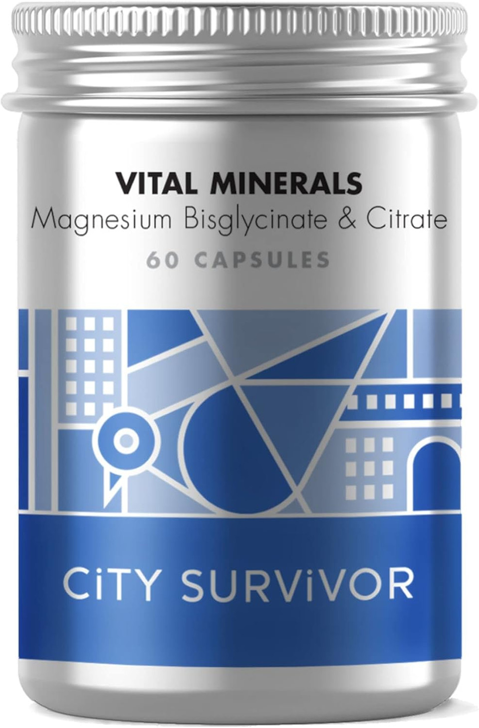 Vital Minerals Magnesium - Bioavailable Glycinate & Citrate for Sleep, Energy and Exercise - 60 Capsules