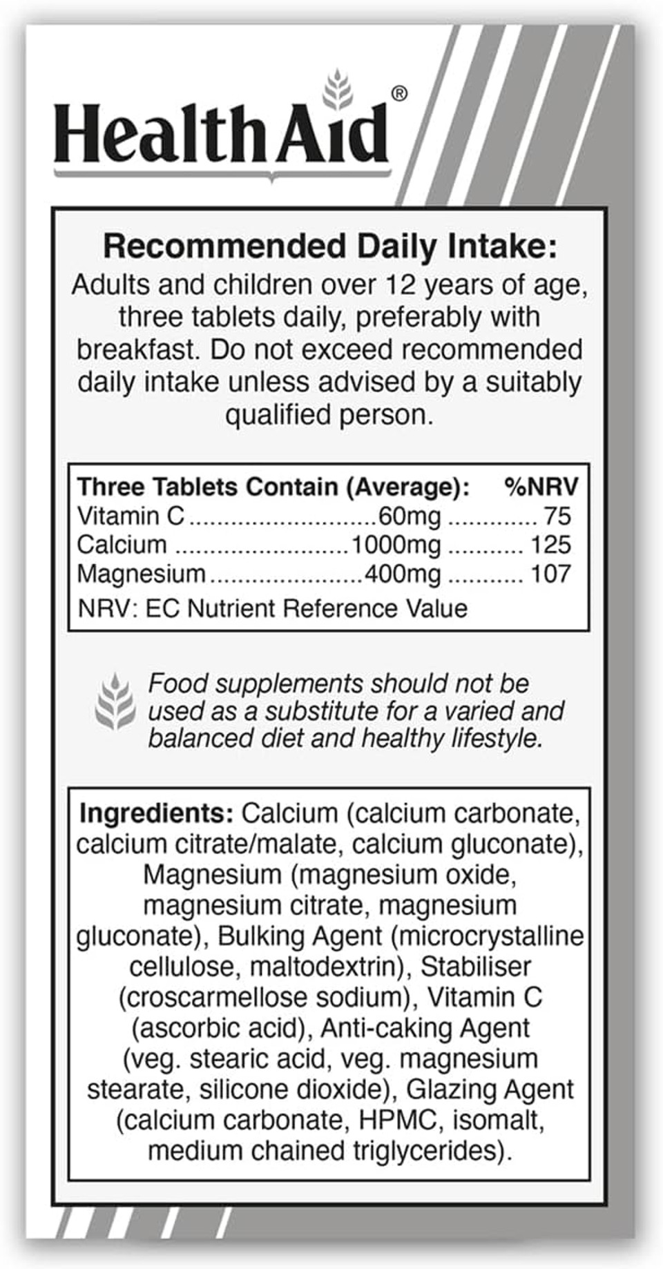 HealthAid Magnesium & Calcium - 90 Tablets