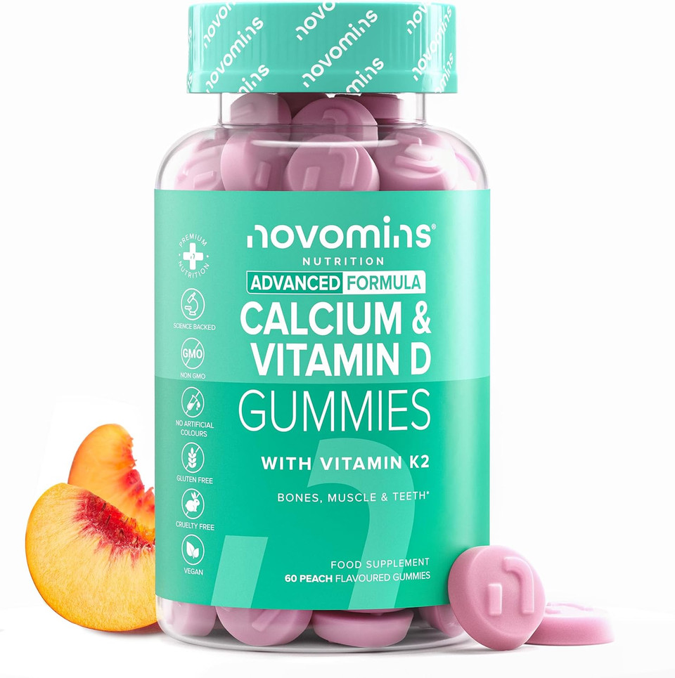 Calcium Gummies 400mg - 1 Month Supply - Healthy Muscles and Bones - Chewable Alternative to Calcium Tablets & Vitamin D Tablets - Vitamin D3 K2 (MK7) - Vegetarian - Novomins