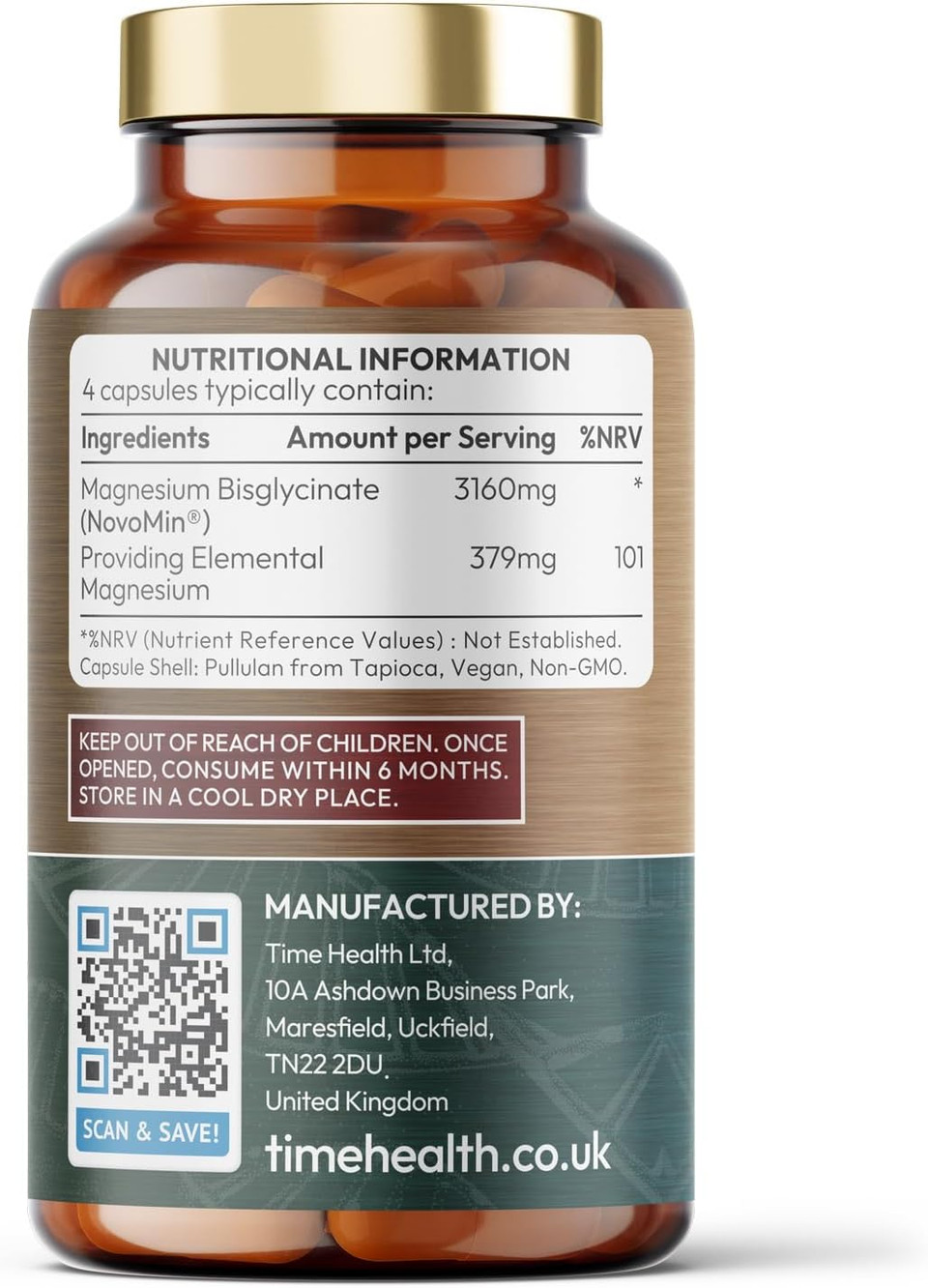 New: Magnesium Bisglycinate  379mg Elemental Mg  Superior Absorption NovoMin® Magnesium Glycinate  120 Capsules  UK Made  GMP Standards  Zero Additives  Pullulan New: Magnesium Bisglycinate  379mg Elemental Mg  Superior Absorption NovoMin® Magnesium Glycinate  120 Capsules  UK Made  GMP Standards  Zero Additives  Pullulan