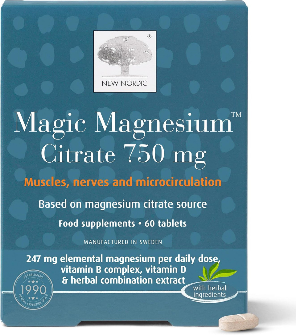 New Nordic Magic Magnesium Citrate Gummies, 1 Month Supply, Magnesium with Maritime Pine Bark Extract, Lemon & Orange Flavour, 60 Count (Pack of 1)