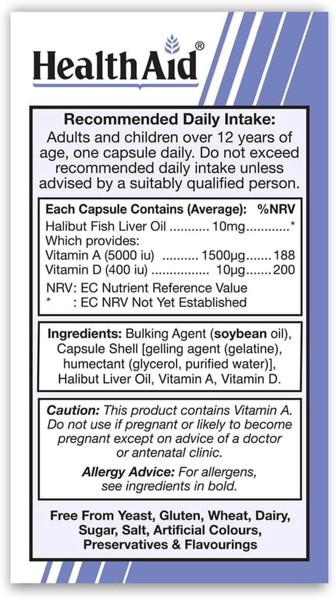 HealthAid Halibut Liver Oil - 90 Capsules (Pack of 2)