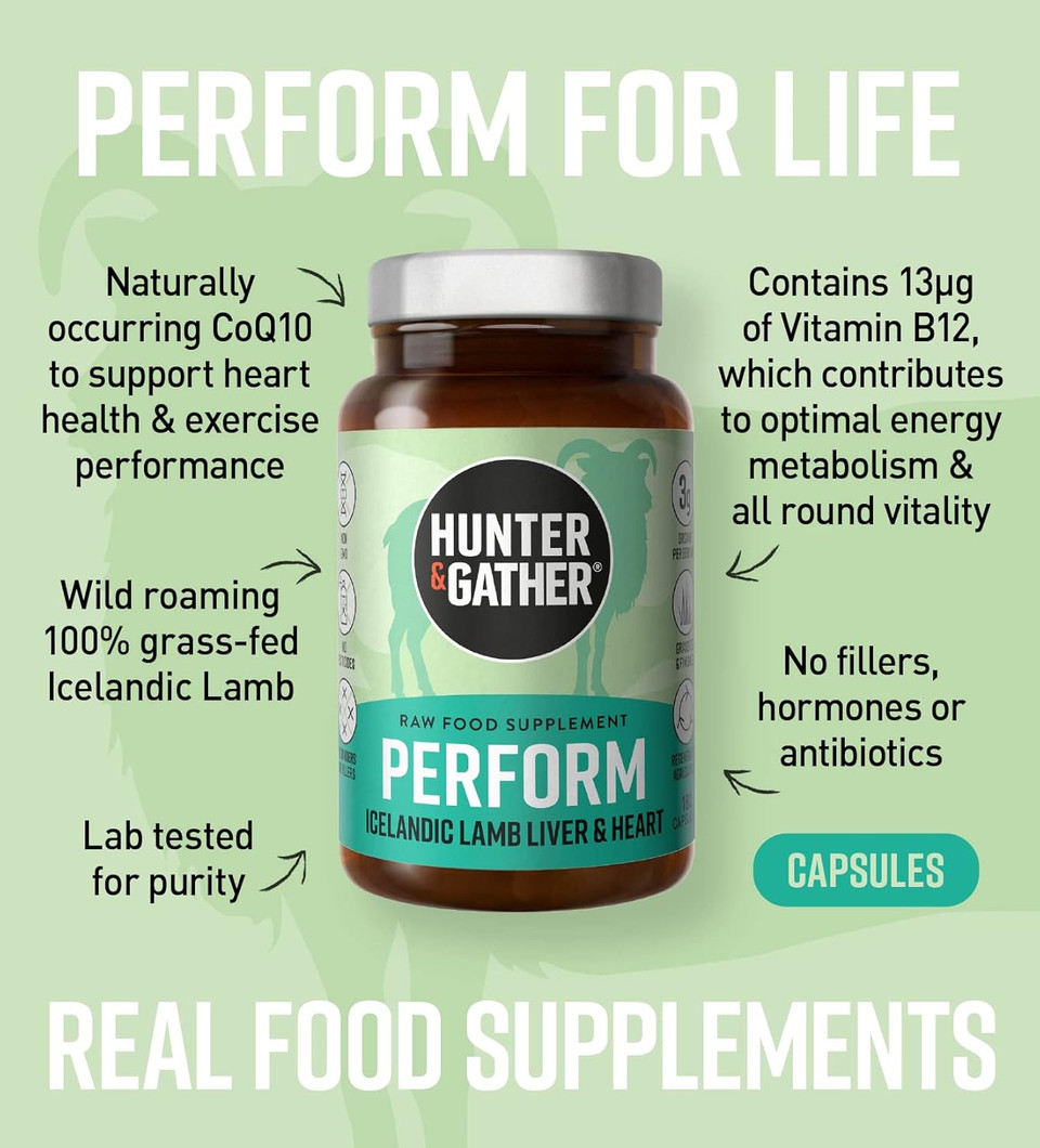 Hunter & Gather Nose to Tail - 180 Liver Capsules | Wild, Grass Fed Icelandic Lamb Ancestral Inspired Supplements| Raw Freeze-Dried Lamb | No GMO Feeds, Antibiotics Or Hormones