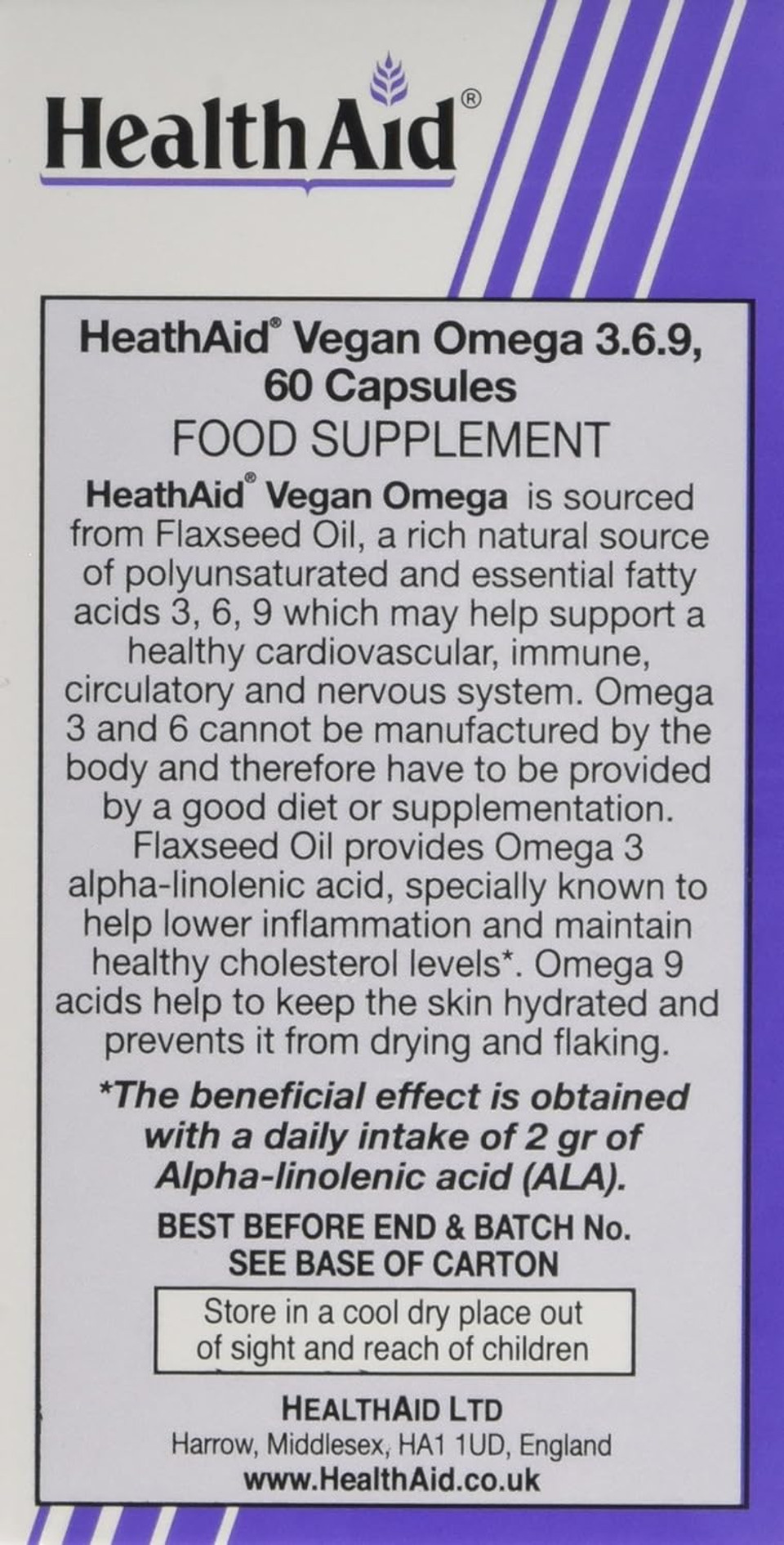 HealthAid Vegan Omega 3-6-9 Capsules - 60 Capsules