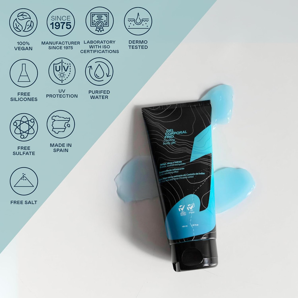 Valquer Cooling Body Gel. Refreshing for Tired Legs with Aloe Vera. Relief from Tiredness and Heaviness - 100 ml