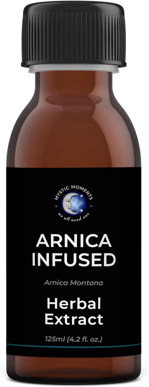 Mystic Moments | Arnica Infused Herbal Oil | Helianthus Annuus Seed Oil & Arnica Montana | Natural Anti-Inflammatory for Skin, Muscles & Joints | Infused with Sunflower Oil | 125ml