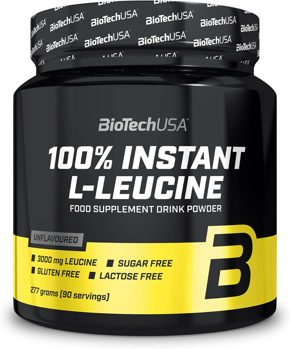 BioTechUSA 100% Instant L-Leucine Drink Powder | Vegan | Sugar-Free | Gluten-Free | Lactose Free | 3,000mg Leucine | 277g | Unflavoured