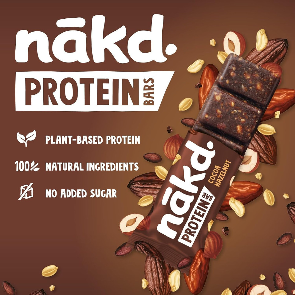 Nakd Cocoa Hazelnut Protein Bar - Vegan - Gluten Free - Healthy Snack, 45g (Pack of 16 bars) Nakd Cocoa Hazelnut Protein Bar - Vegan - Gluten Free - Healthy Snack, 45g (Pack of 16 bars)