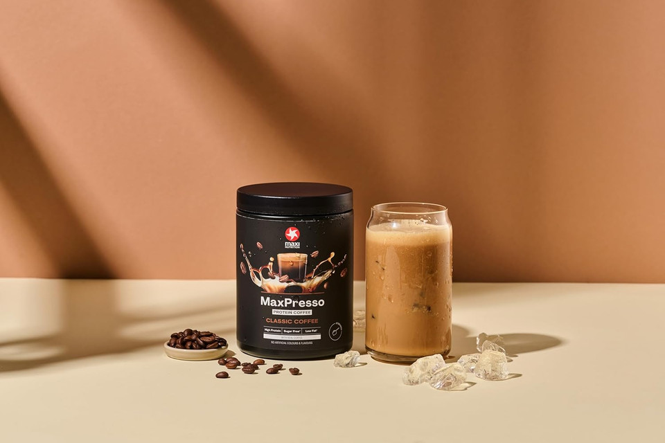 MaxiNutrition MaxPresso Coffee Classic, Protein Coffee, Whey Protein Powder, 22 g Protein per Serving, Sugar-Free & Low-Fat, Mix Warm or Cold