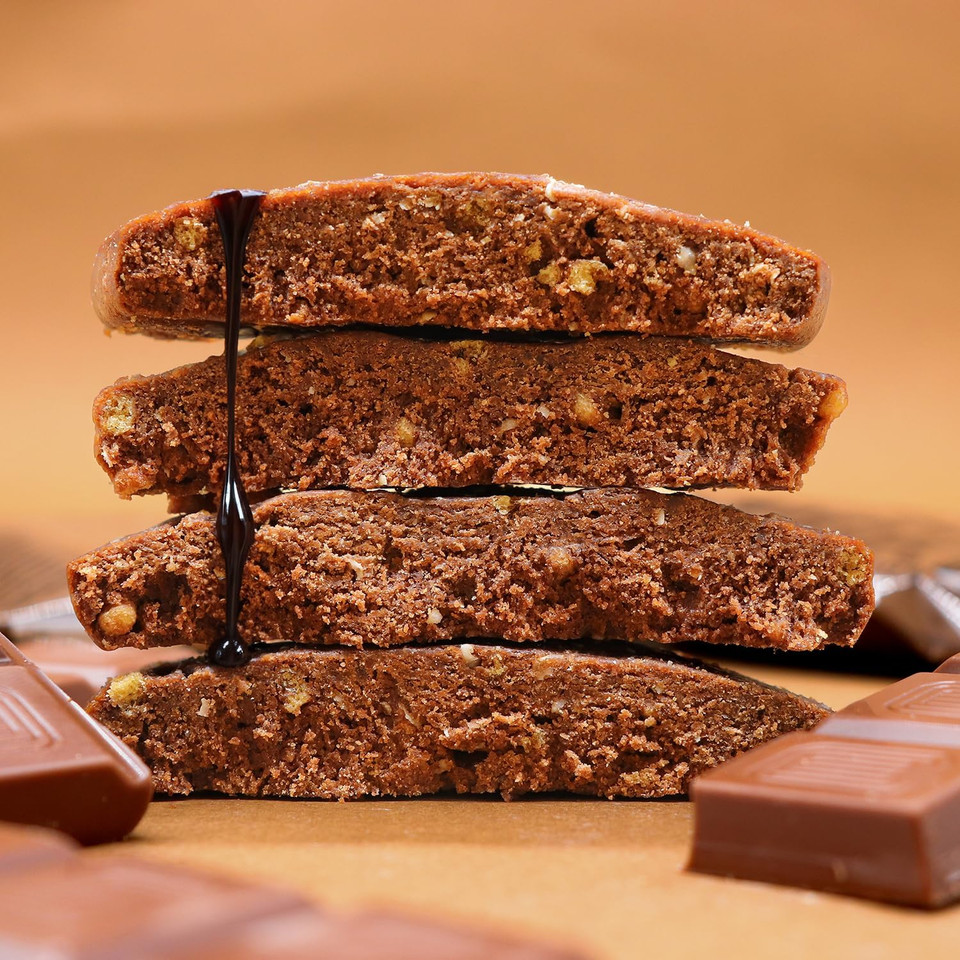 Warrior Protein Cookies  15g of Protein  Low Sugar  Baked Cookie Snack  12 x 60g  Individually Wrapped  Vegetarian Friendly, Double Chocolate Chip