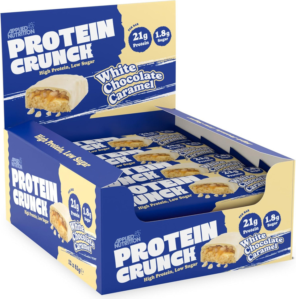 Applied Nutrition Protein Crunch - Protein Bars, High Protein, Low Sugar (White Chocolate Caramel) (62g x 12) Applied Nutrition Protein Crunch - Protein Bars, High Protein, Low Sugar (White Chocolate Caramel) (62g x 12)