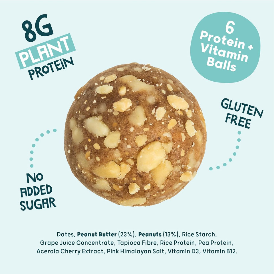 Protein Balls Peanut Butter Flavour by The Protein Ball Co - 100% Natural, Plant Based, Vitamin Enriched, Protein Snacks - 10 x 45g Bags - High Fibre, Gluten Free, No Artificial Sweeteners Protein Balls Peanut Butter Flavour by The Protein Ball Co - 100% Natural, Plant Based, Vitamin Enriched, Protein Snacks - 10 x 45g Bags - High Fibre, Gluten Free, No Artificial Sweeteners