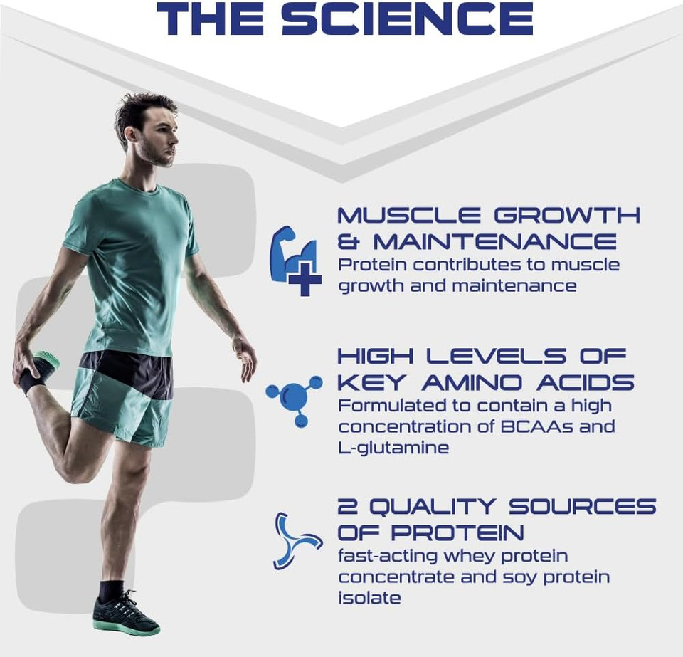 SCI-MX Total Protein - Concentrate & Isolate Protein Powder - Lean Muscle Development - Vanilla  No Added Sugar  4.2g BCAAs + 22g Protein per Serving  900g